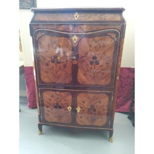 Secretary In Marquetry D Louis XV Period